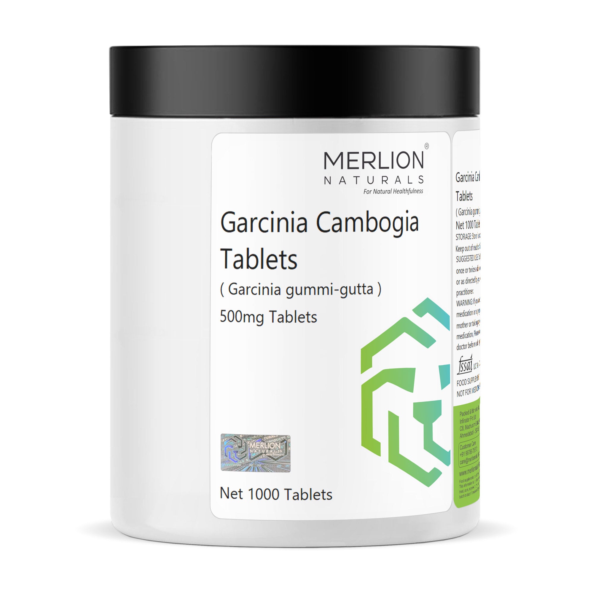 Merlion Naturals Garcinia Cambogia Tablets 500mg (1000 Tablets), Front View view, Weight Management, Metabolism
