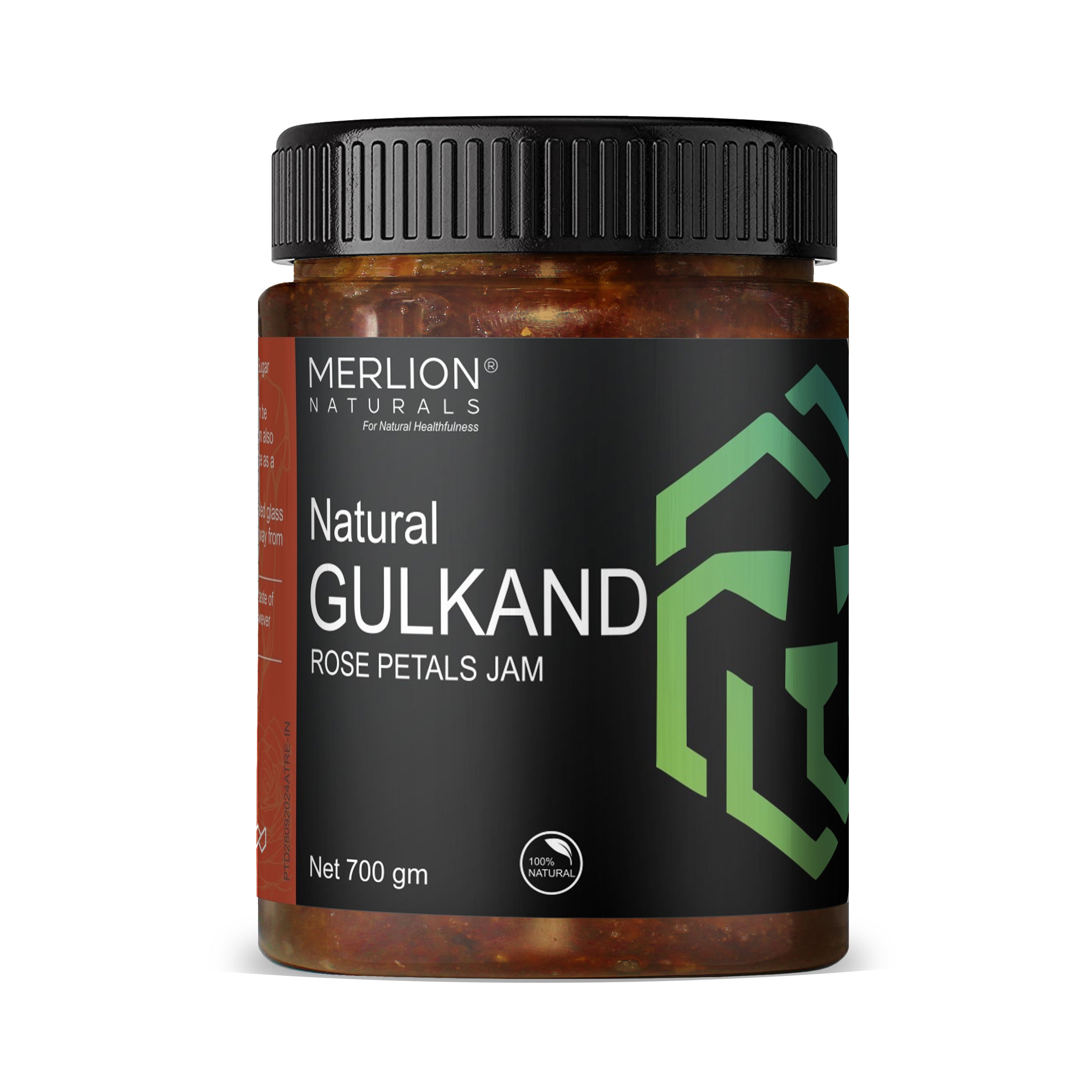Merlion Naturals Rose Petals Jam - Gulkand 700gm, Front view, Cooling, Skin Glow, Body Balance, Stress Relief
