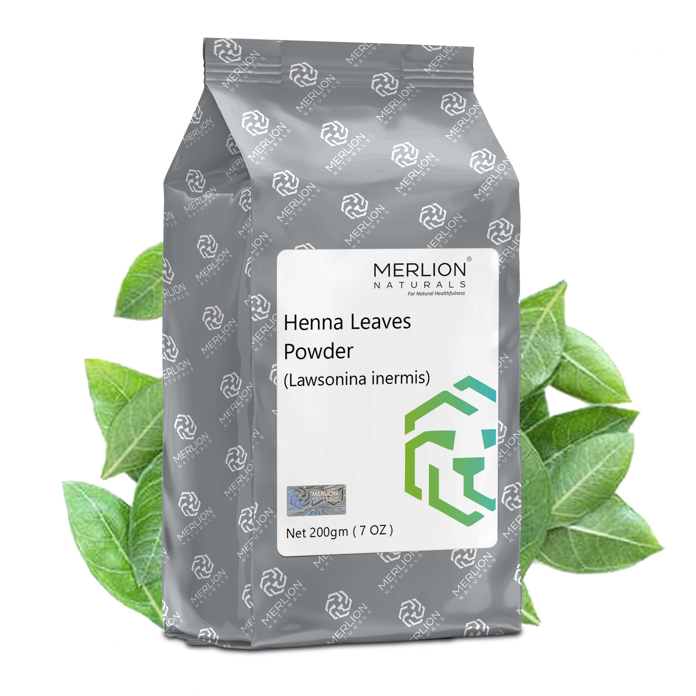 Merlion Naturals Henna Powder 200gm, Front view, Hair Strengthening, Scalp Health, Conditioning, Natural Coloring