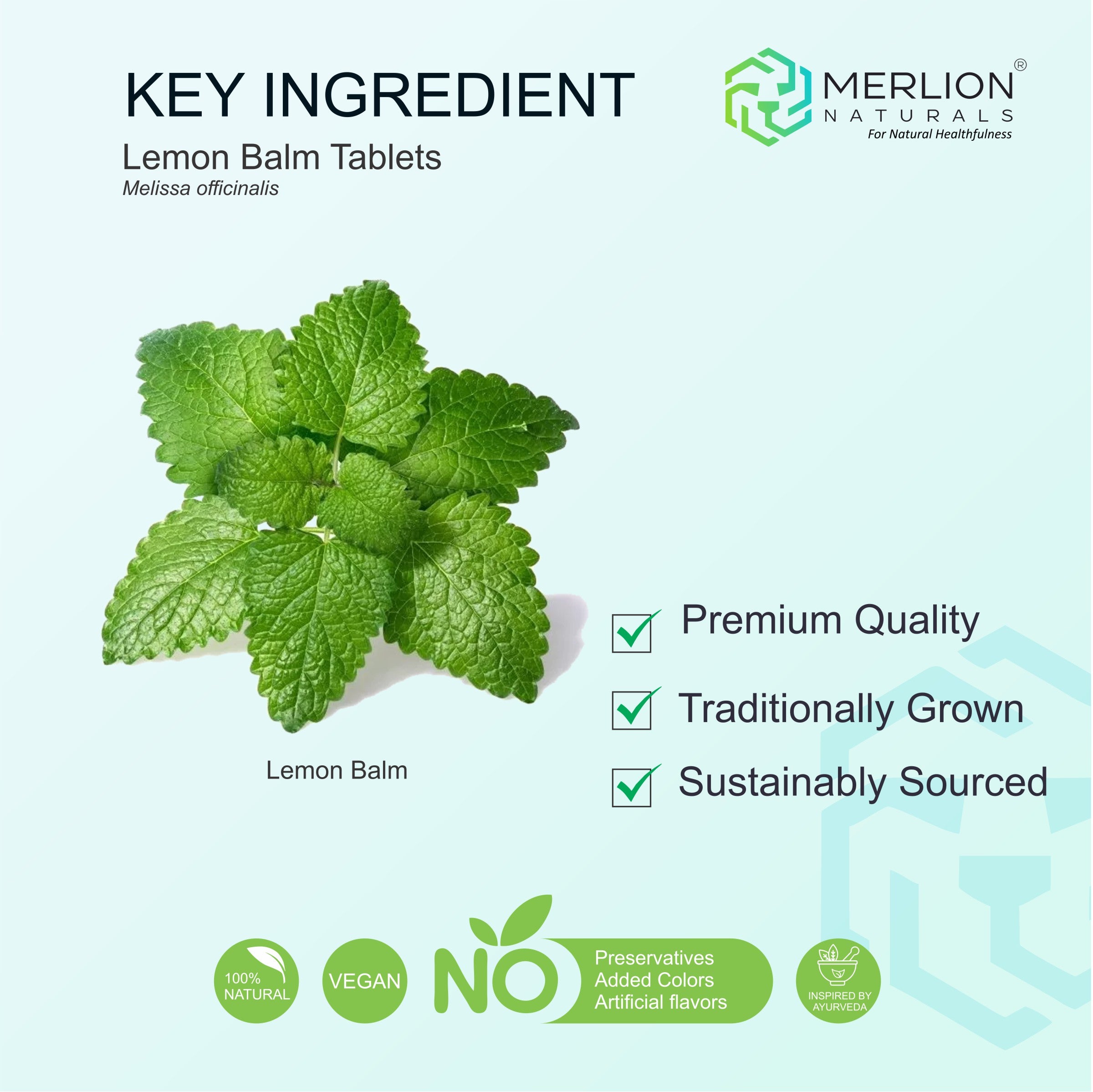 Lemon Balm Tablets | Melissa officinalis | 500mg