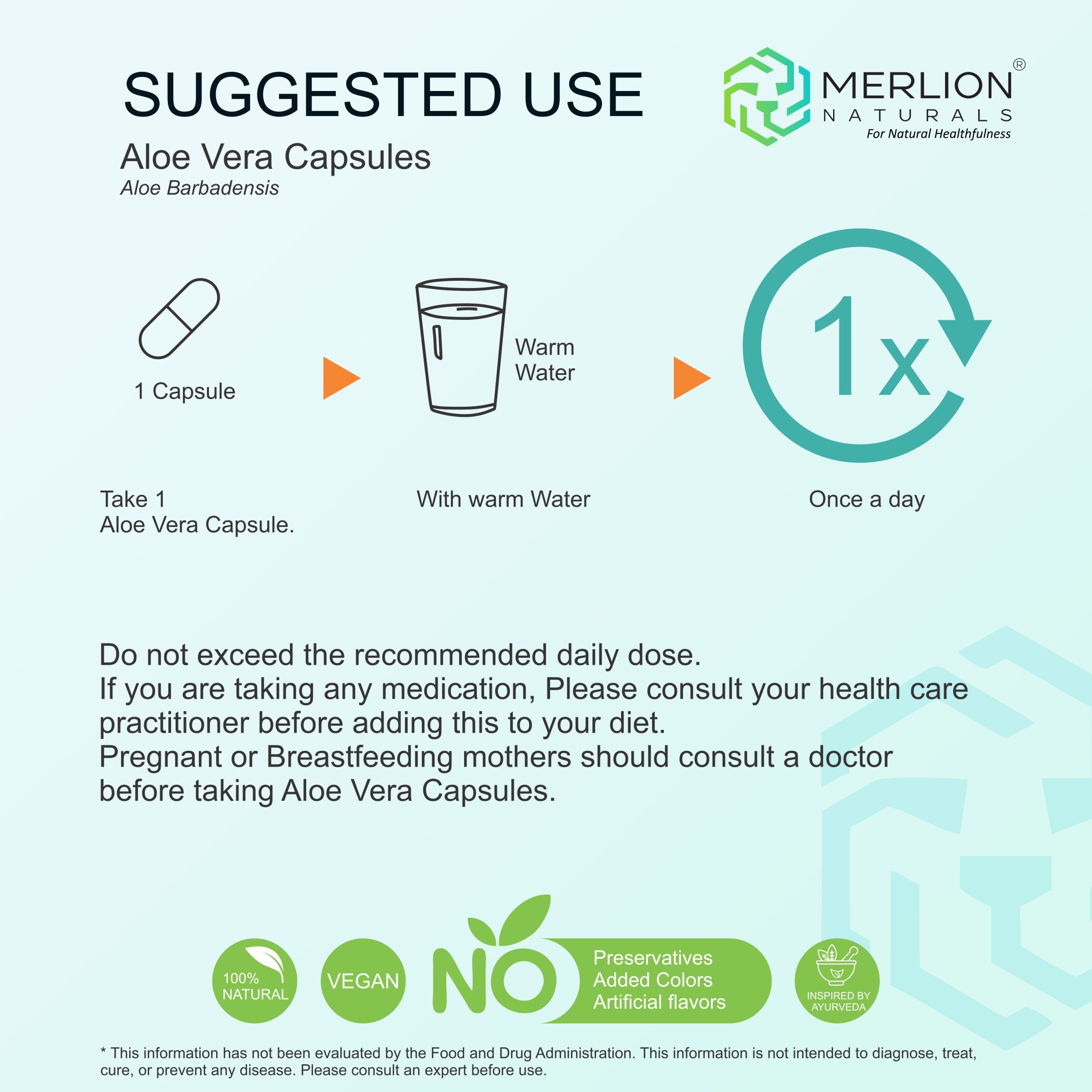 Aloe Vera Extract Capsules | Aloe barbadensis | 100mg