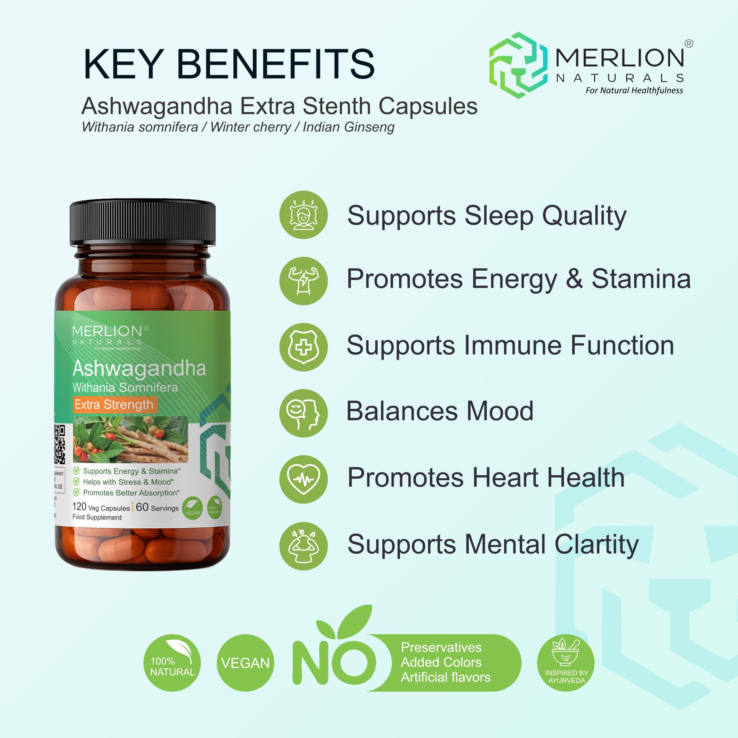 Ashwagandha Extra Strength Capslues | Withania somnifera | 1500mg