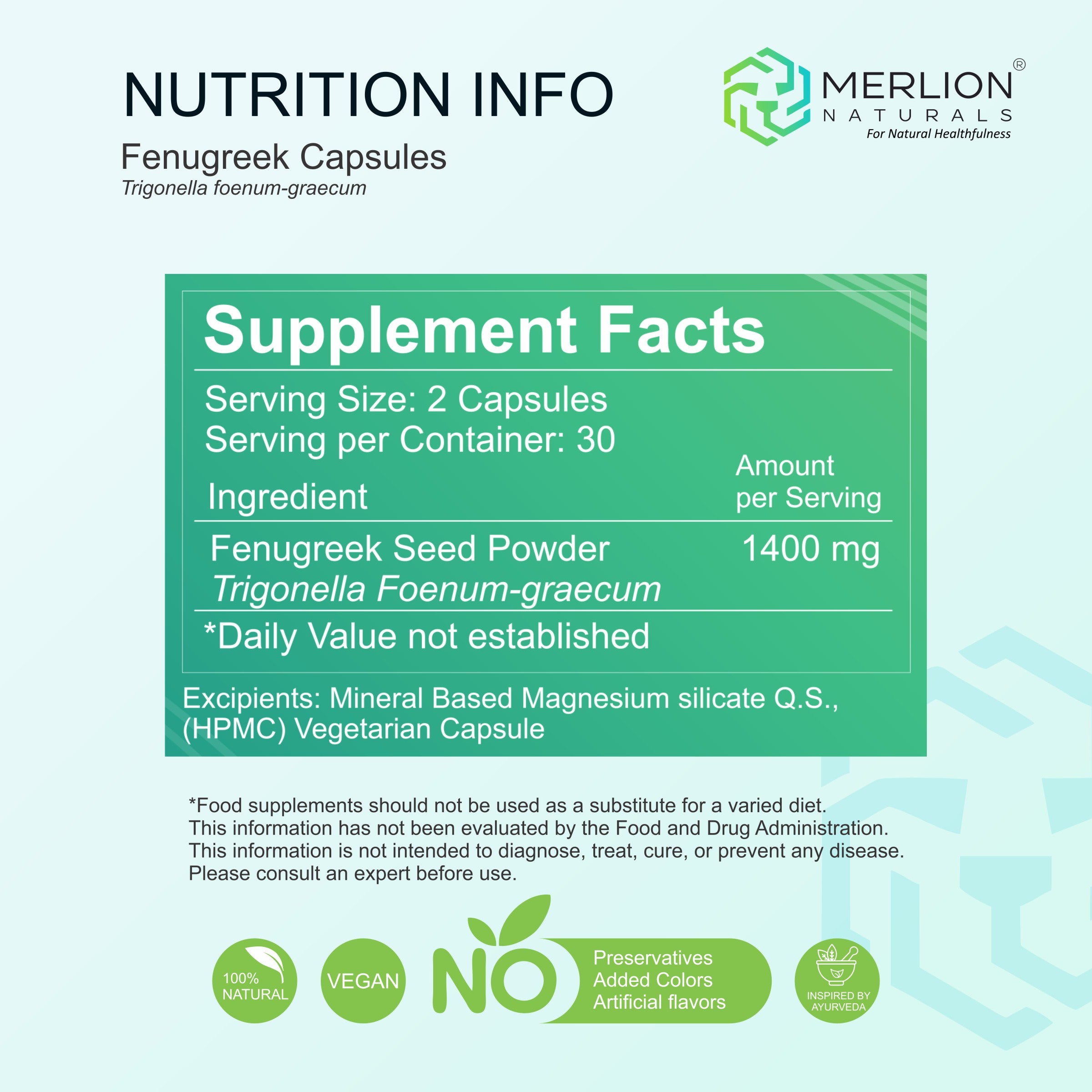 Fenugreek Capsules | Methi / Trigonella foenum-graecum | 700mg