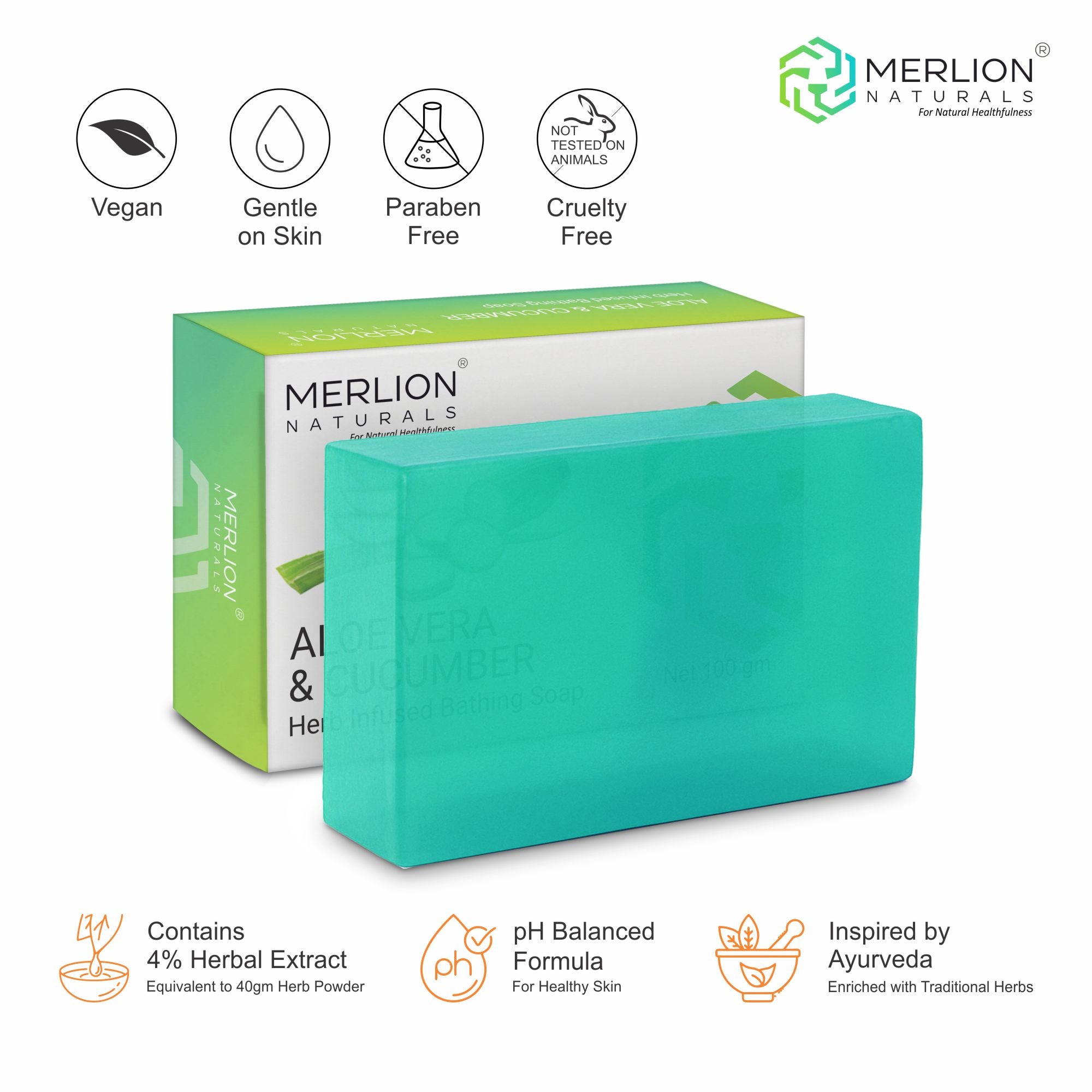 Aloe Vera and Cucumber Glycerine Soap (100gm x 3)