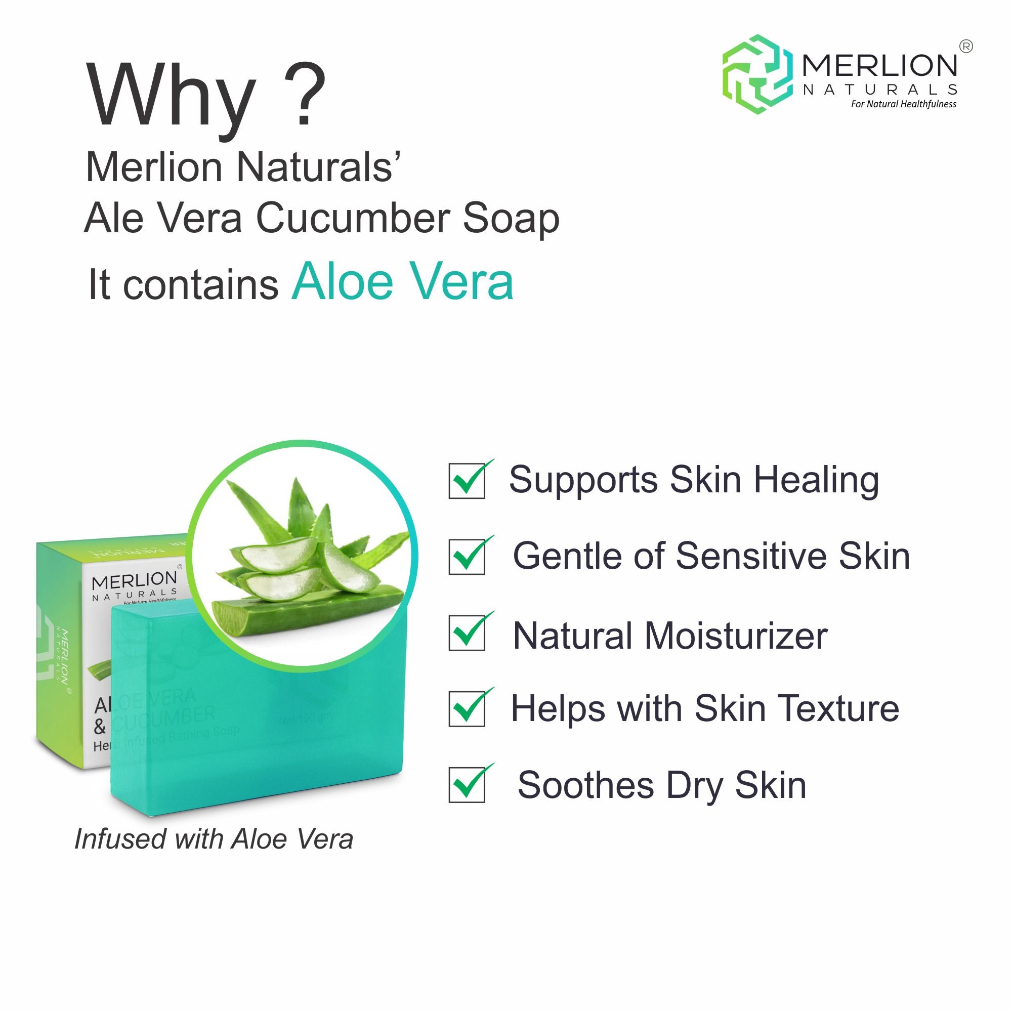 Aloe Vera and Cucumber Glycerine Soap (100gm x 3)