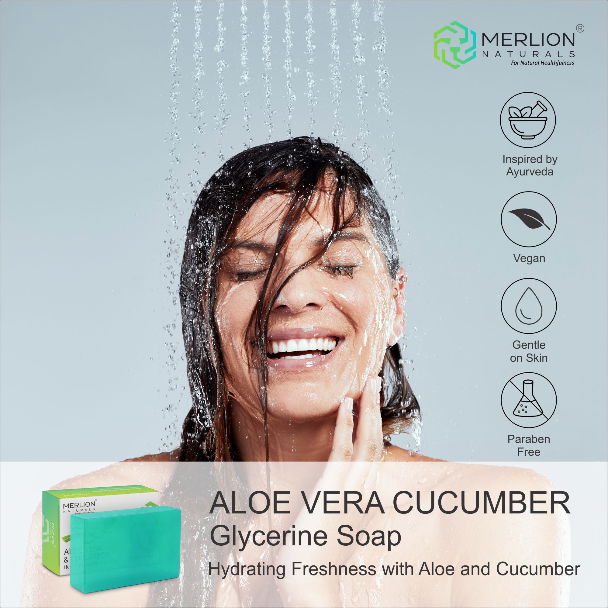 Aloe Vera and Cucumber Glycerine Soap (100gm x 3)