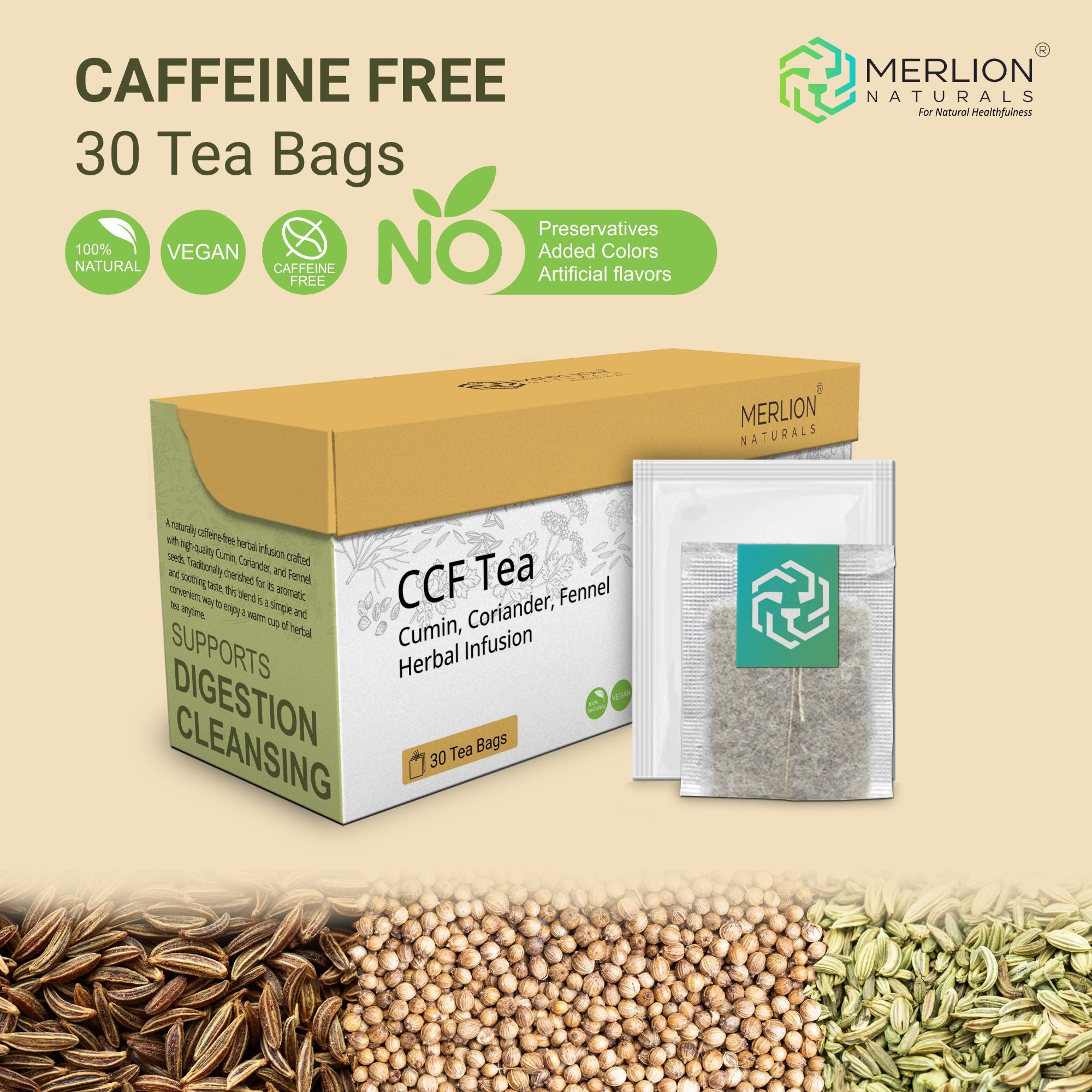 CCF Tea (Cumin, Coriander and Fennel Tea) - 30 Tea Bag
