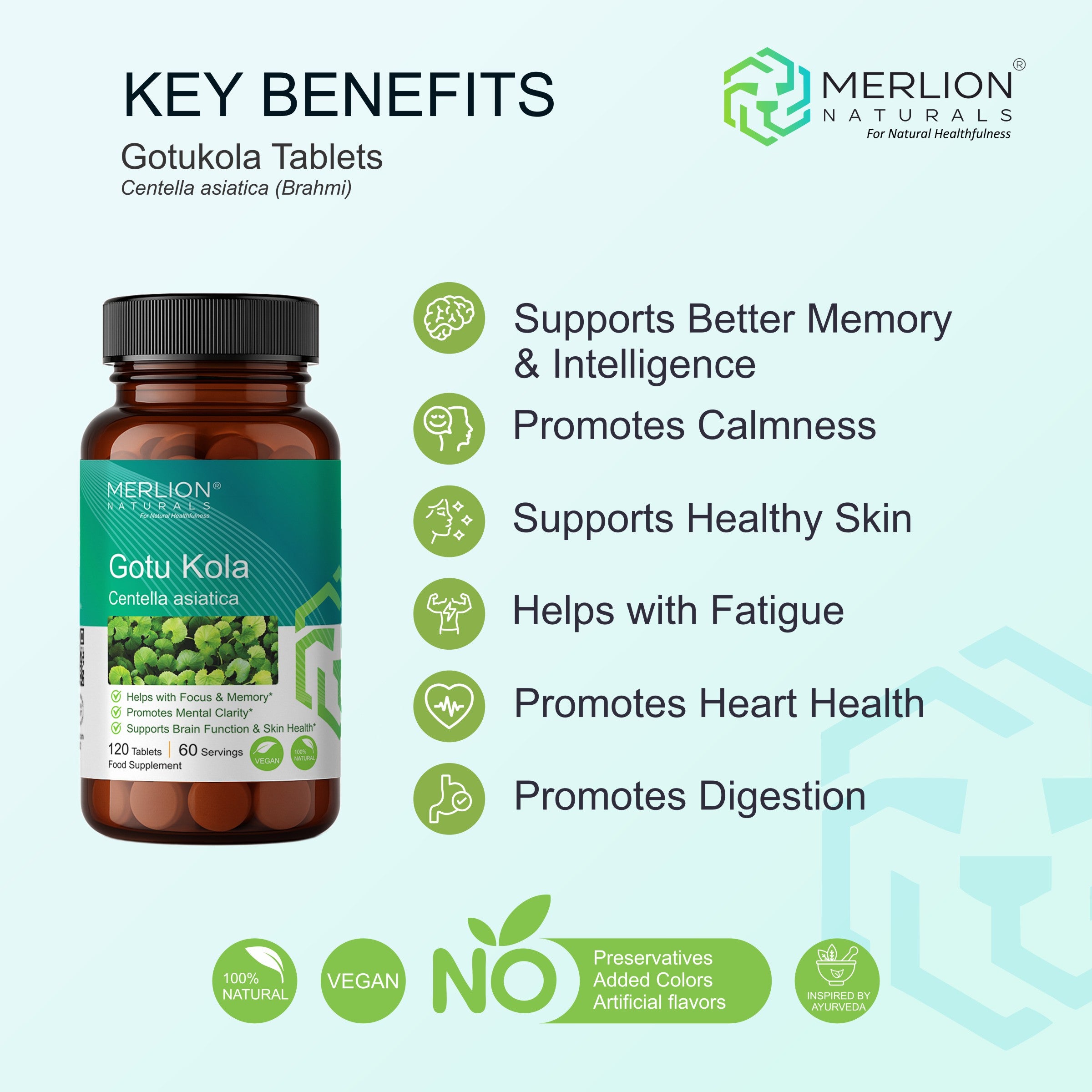 Gotu Kola Extract Tablets | Centella asiatica | 500mg