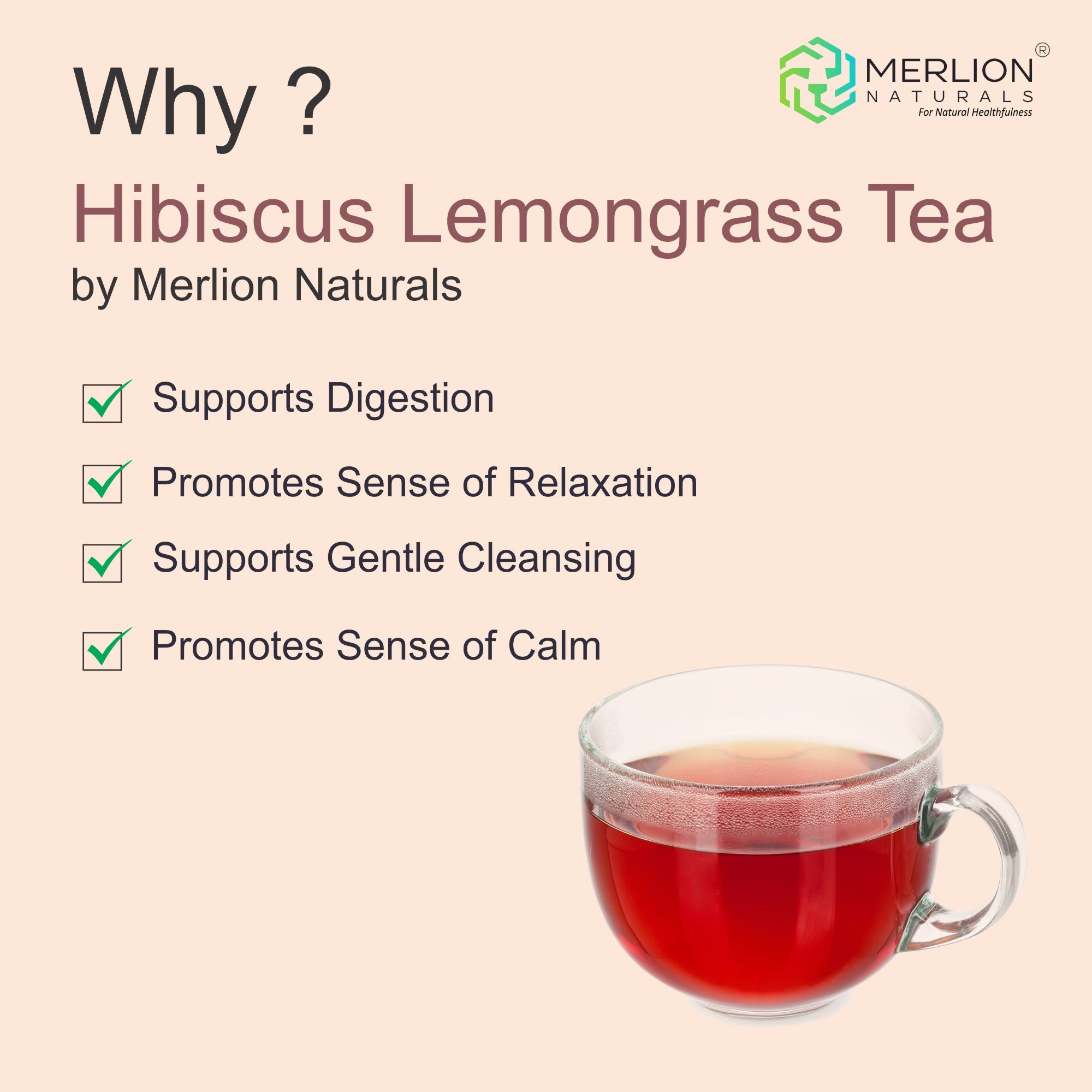 Hibiscus Lemongrass Tea - 30 Tea Bag