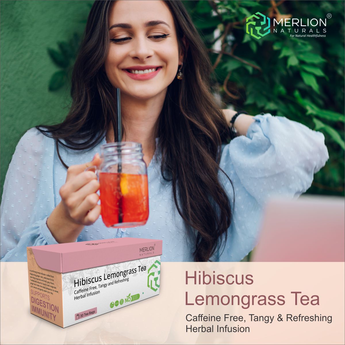 Hibiscus Lemongrass Tea - 30 Tea Bag