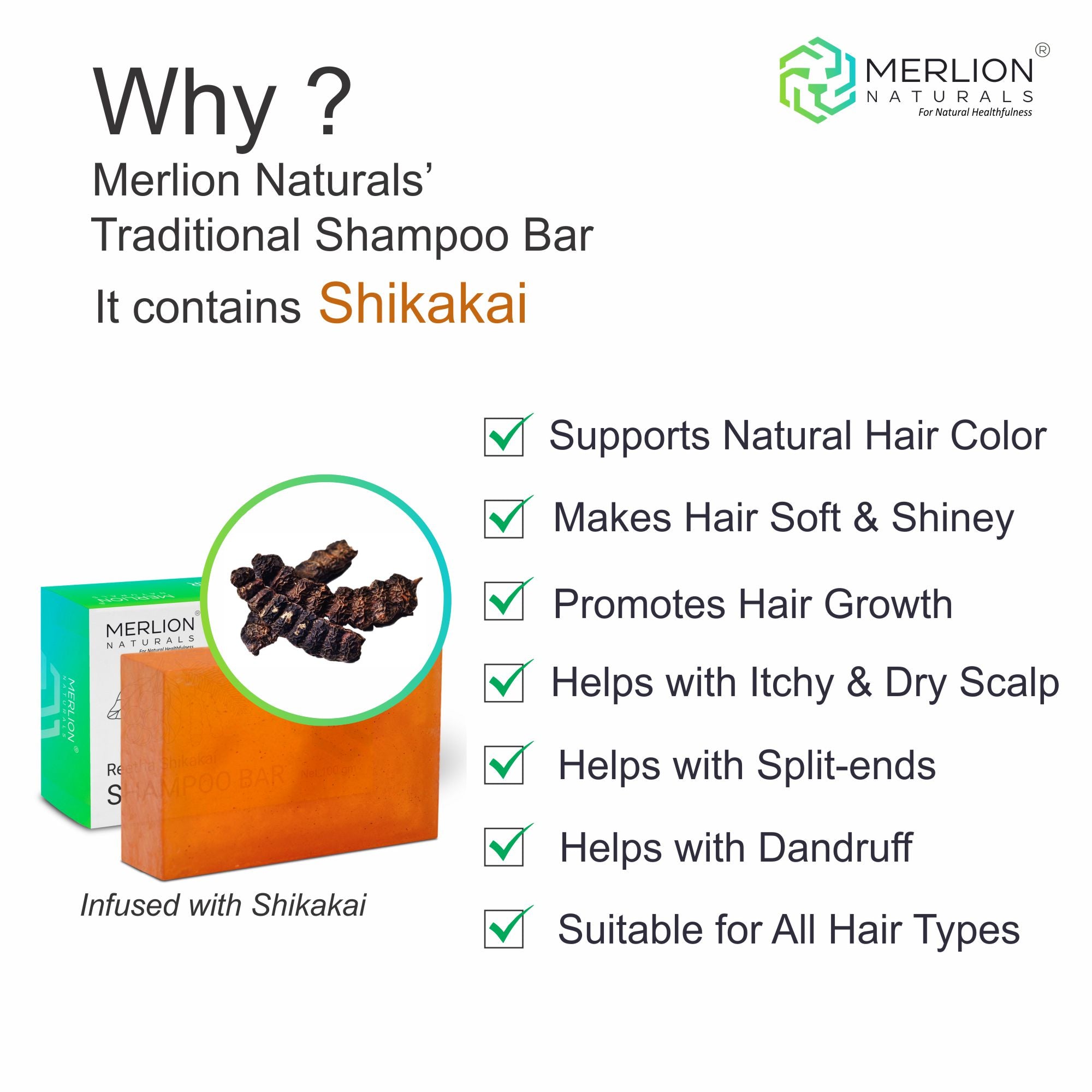 Why Merlion Naturals Reetha Shikakai Shampoo Bar ; Benefits of Shikakai