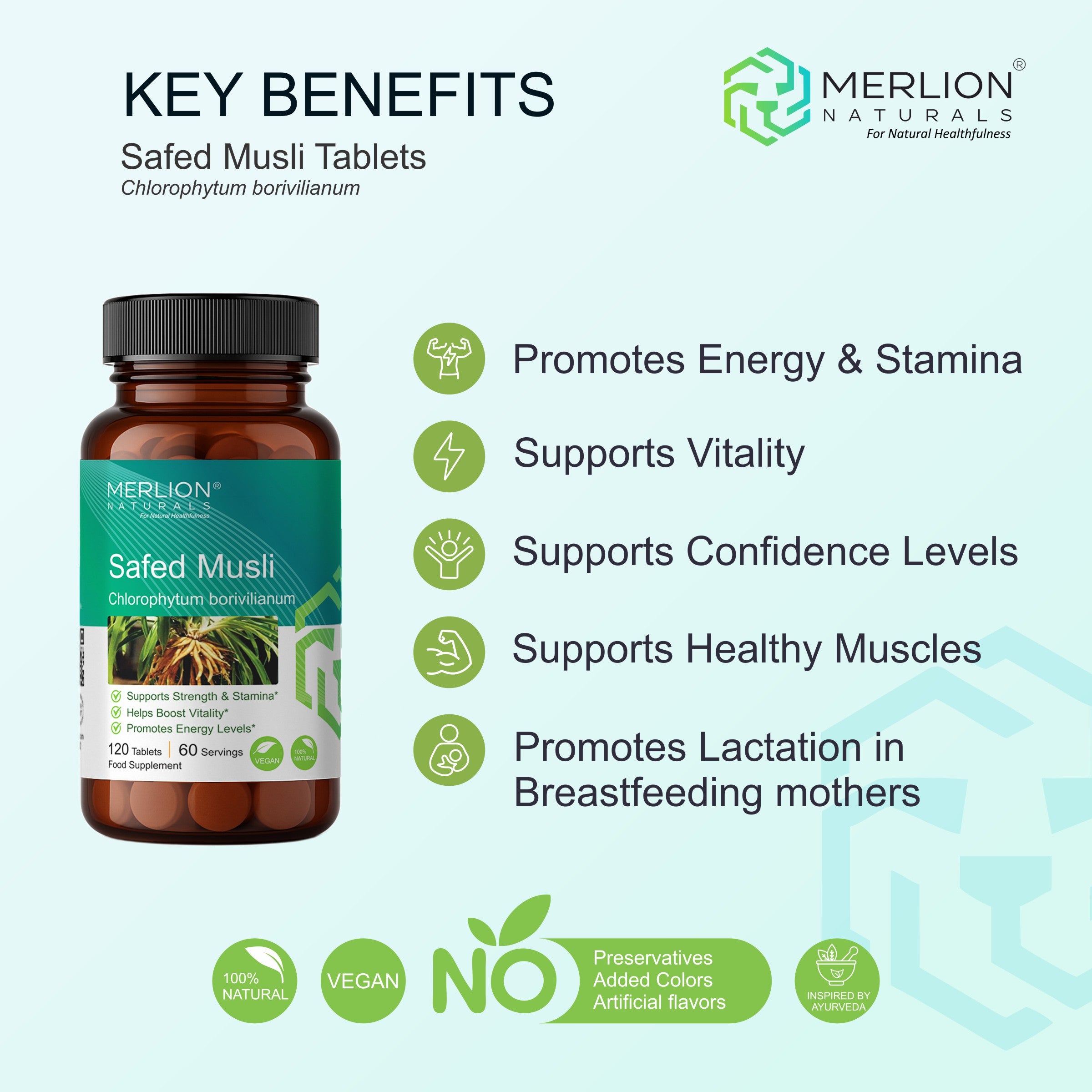 Safed Musli Extract Tablets | Chlorophytum borivilianum | 500mg