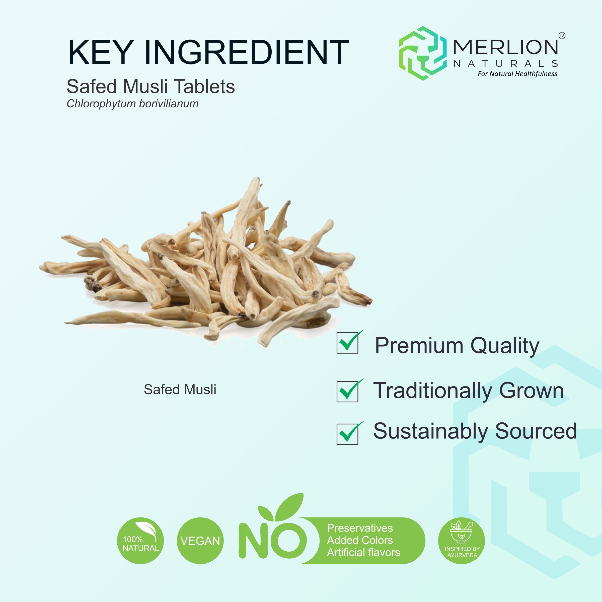 Safed Musli Extract Tablets | Chlorophytum borivilianum | 500mg