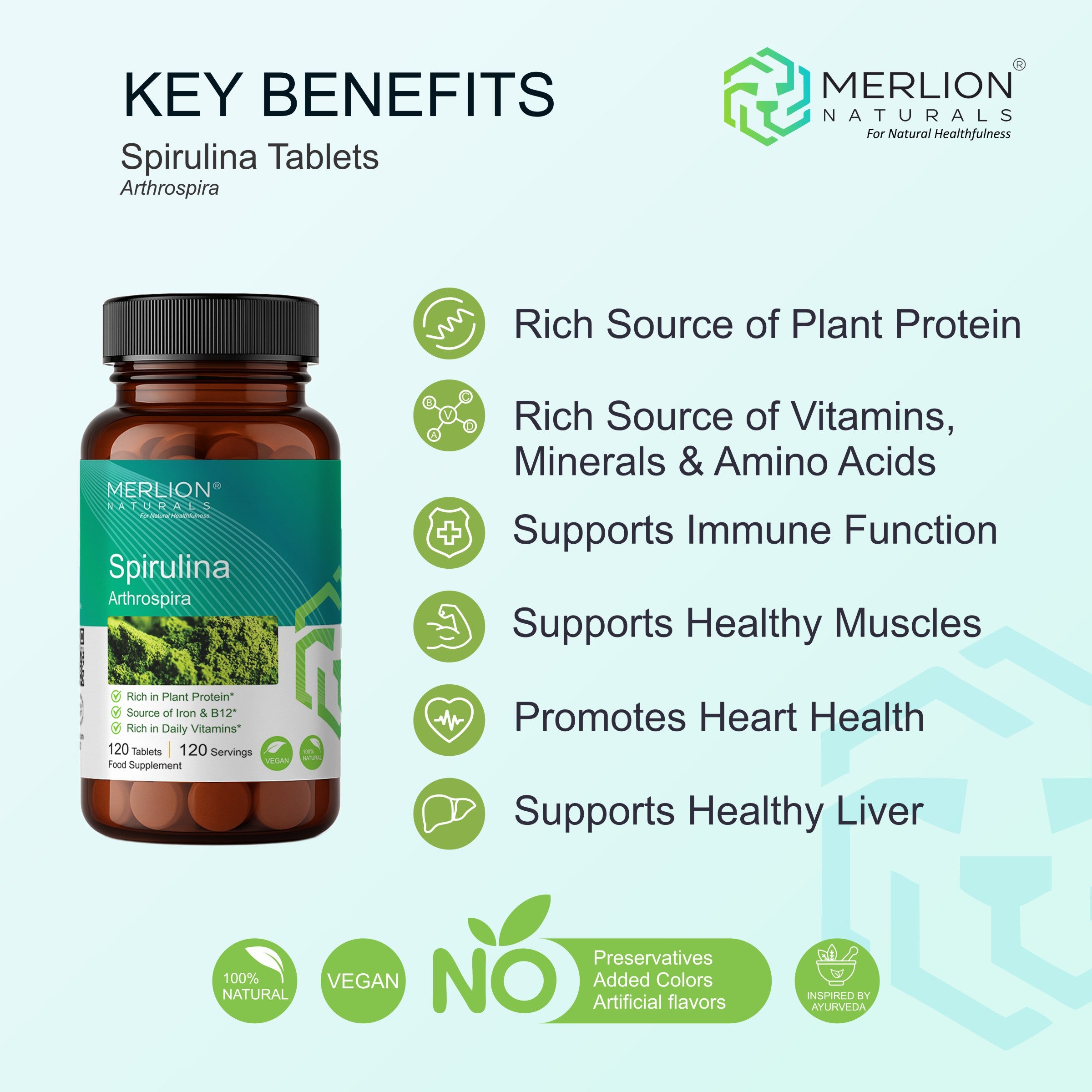 Spirulina Extract Tablets | Arthrospira | 500mg