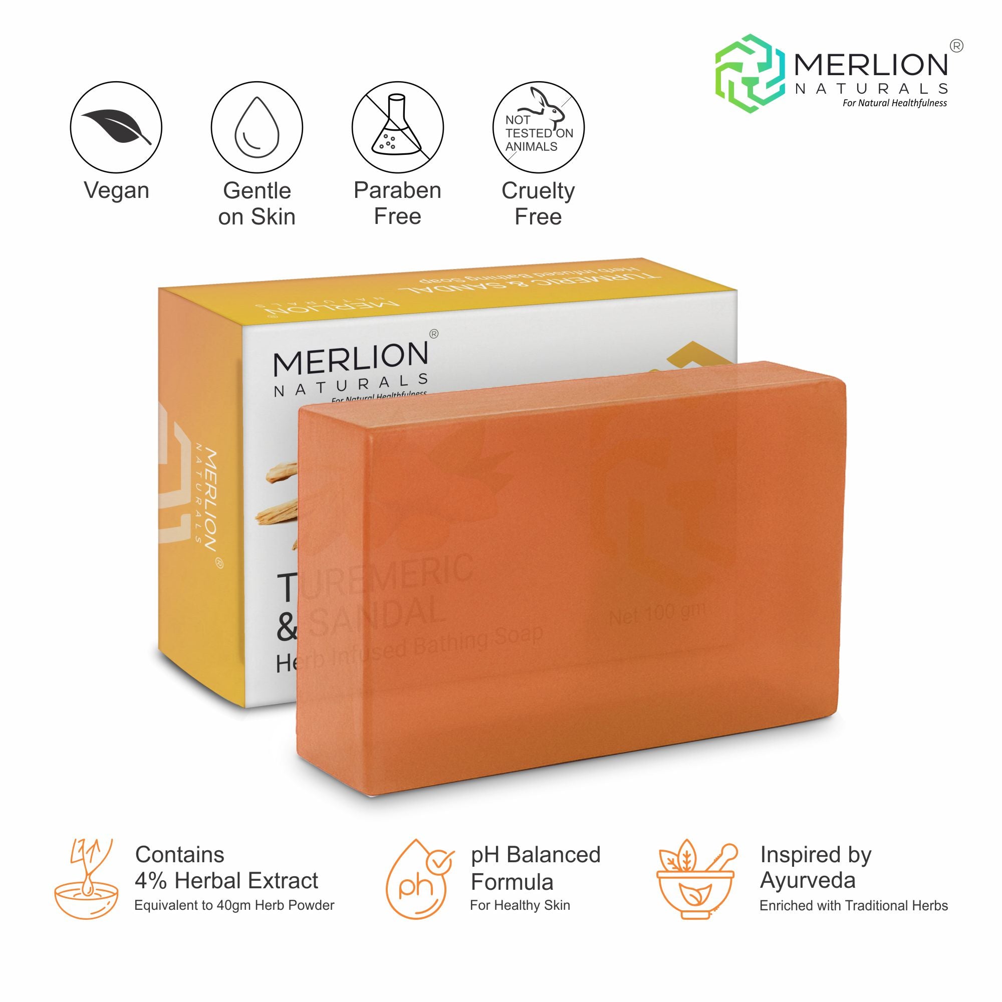 Turmeric and Sandal Glycerine Soap (100gm x 3)
