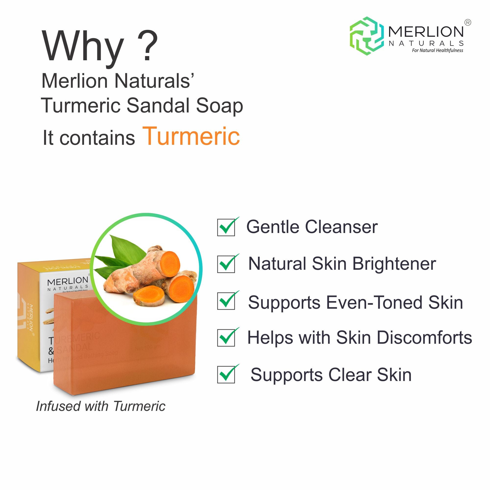 Turmeric and Sandal Glycerine Soap (100gm x 3)