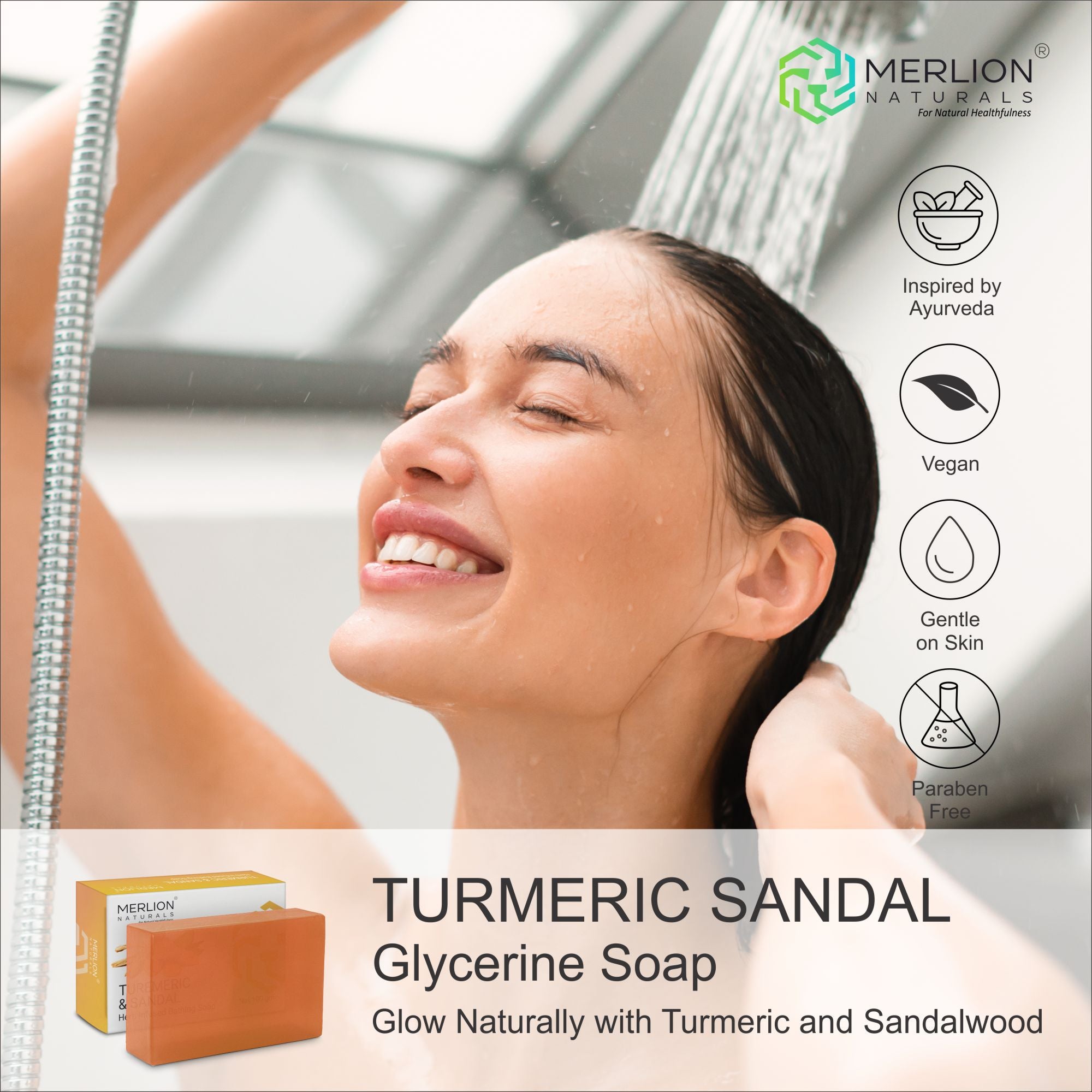 Turmeric and Sandal Glycerine Soap (100gm x 3)