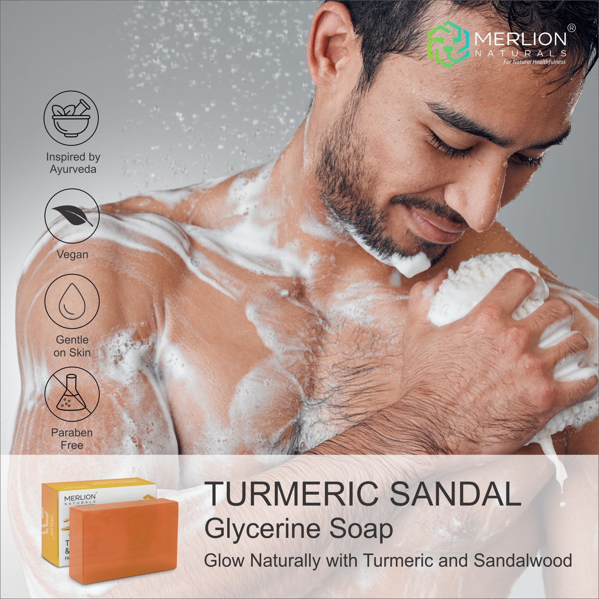 Turmeric and Sandal Glycerine Soap (100gm x 3)
