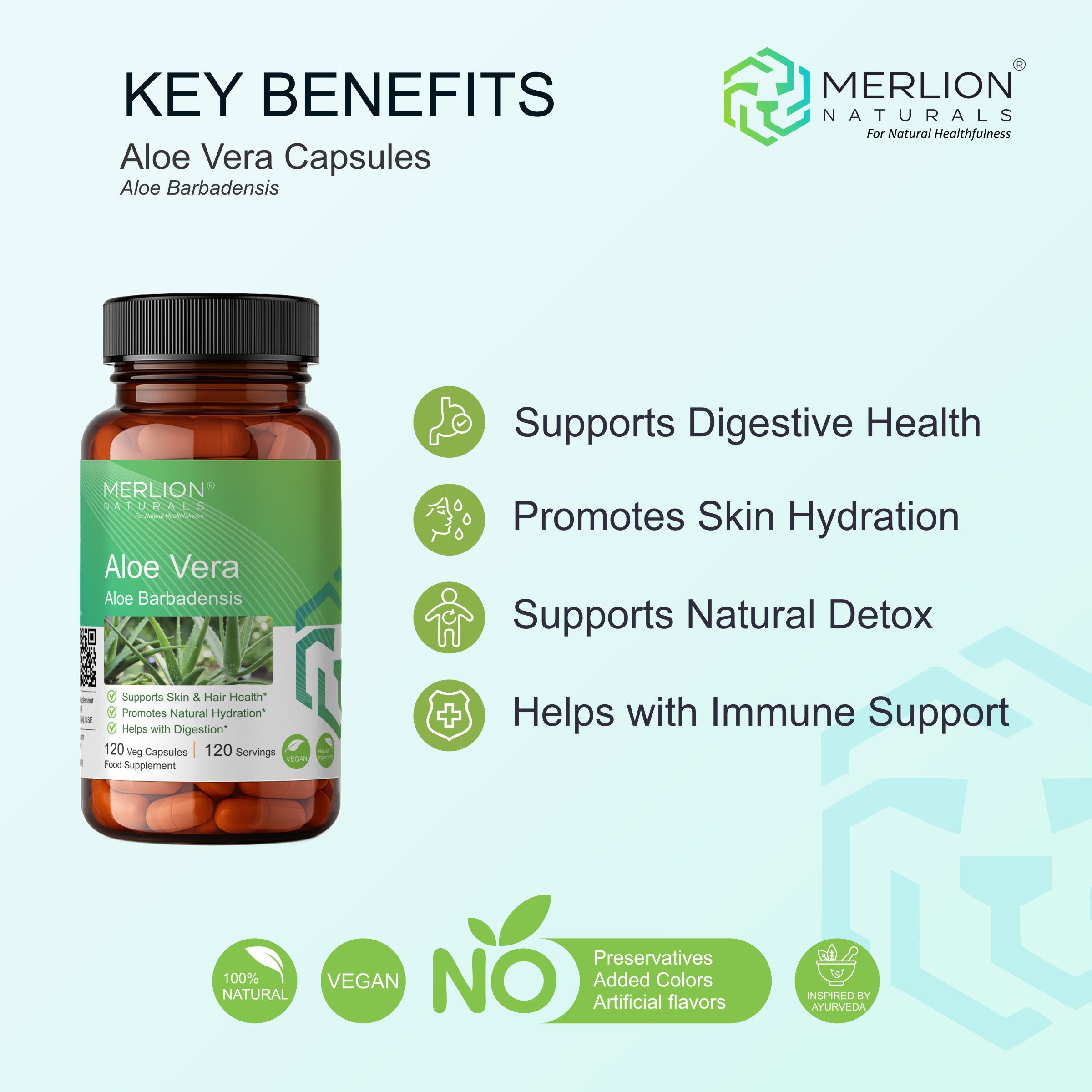 Aloe Vera Extract Capsules | Aloe barbadensis | 100mg