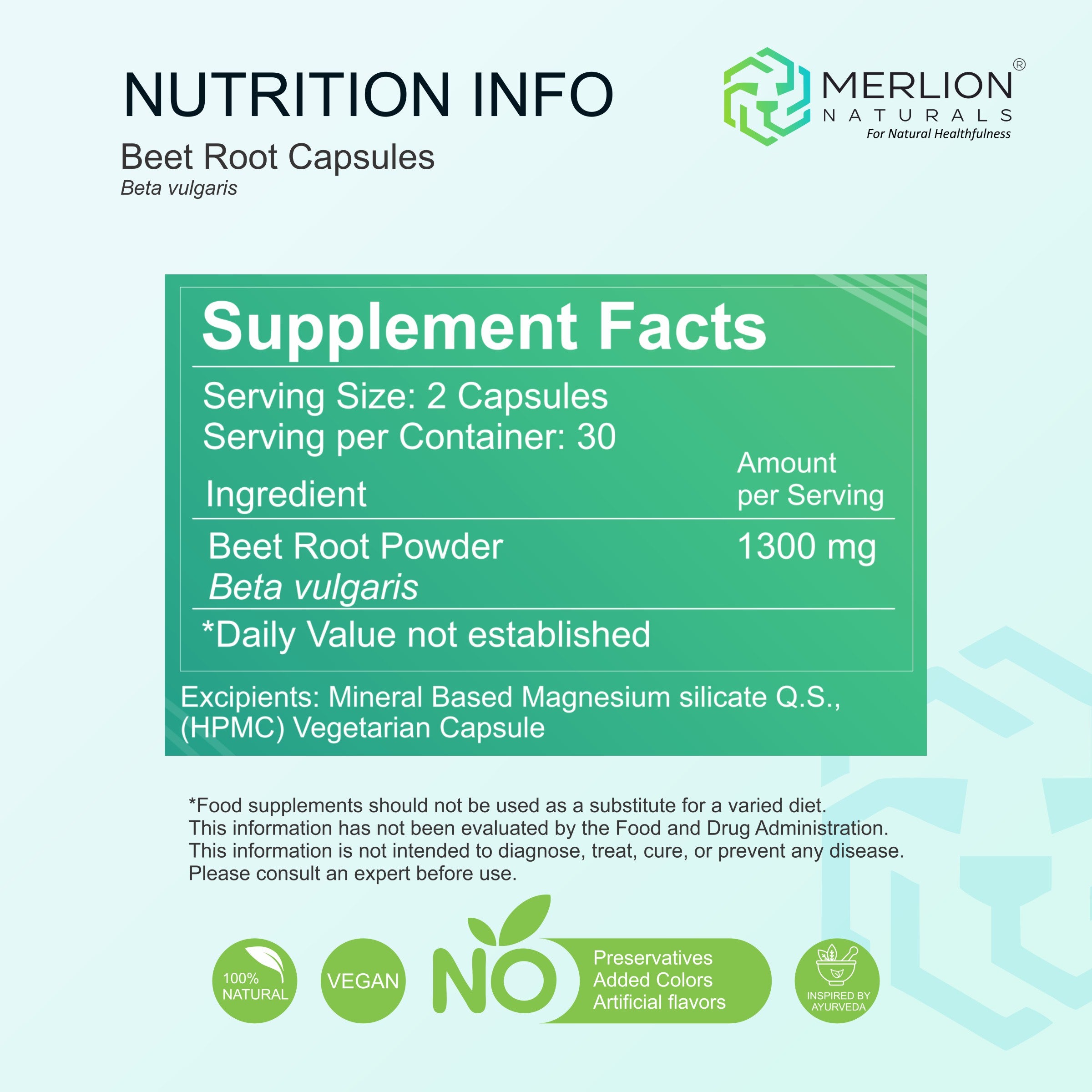 Beet Root Extract Capsules | Beta vulgaris | 650mg