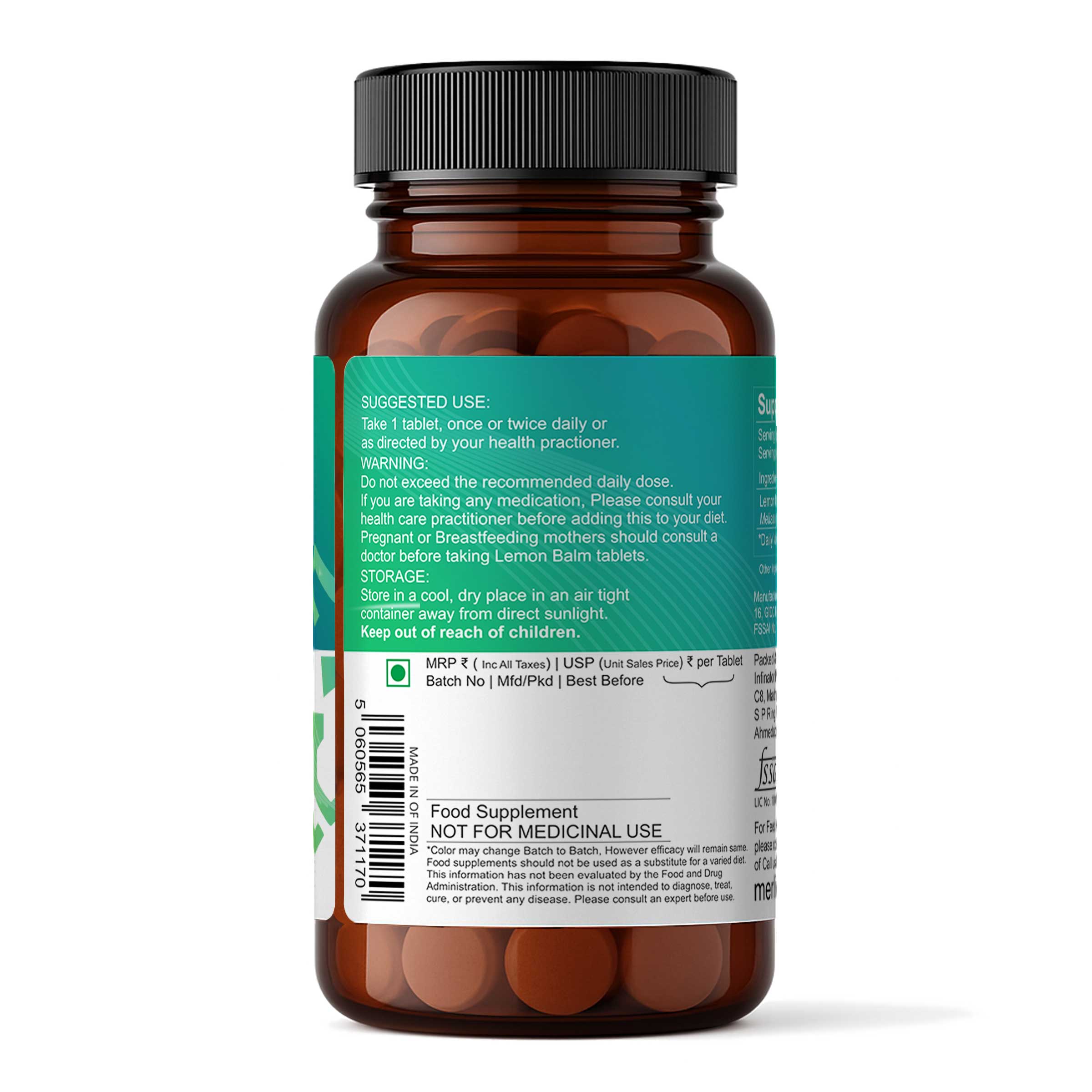 Lemon Balm Tablets | Melissa officinalis | 500mg