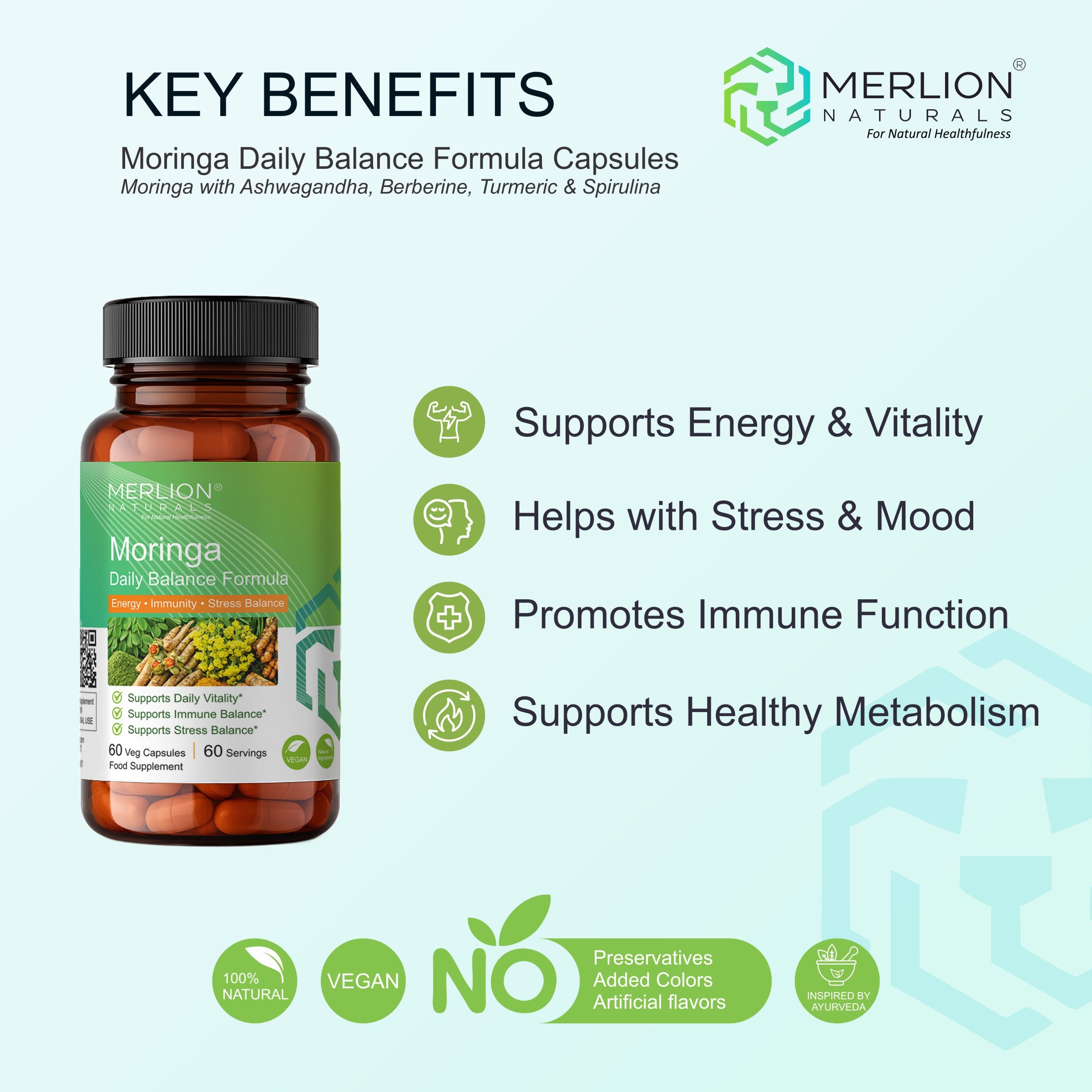 Moringa Daily Balance Formula 500mg Capsules (60 Capsules)