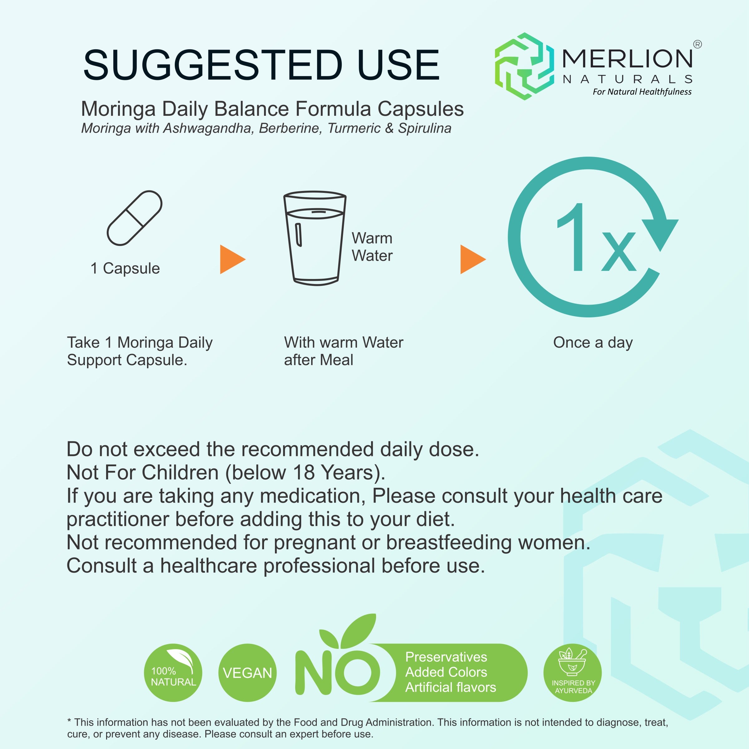 Moringa Daily Balance Formula 500mg Capsules (60 Capsules)