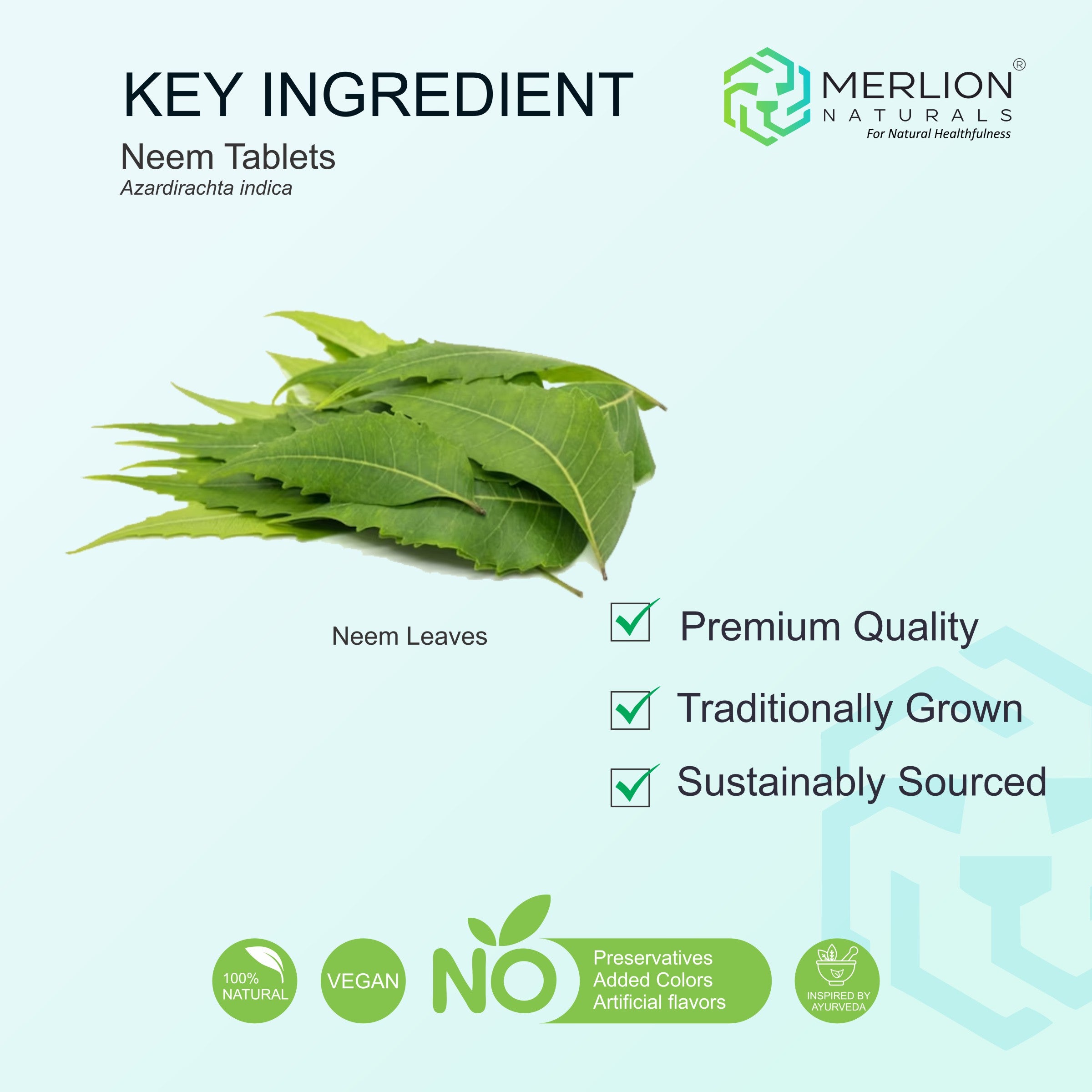 Neem Extract Tablets | Azardirachta indica | 500mg