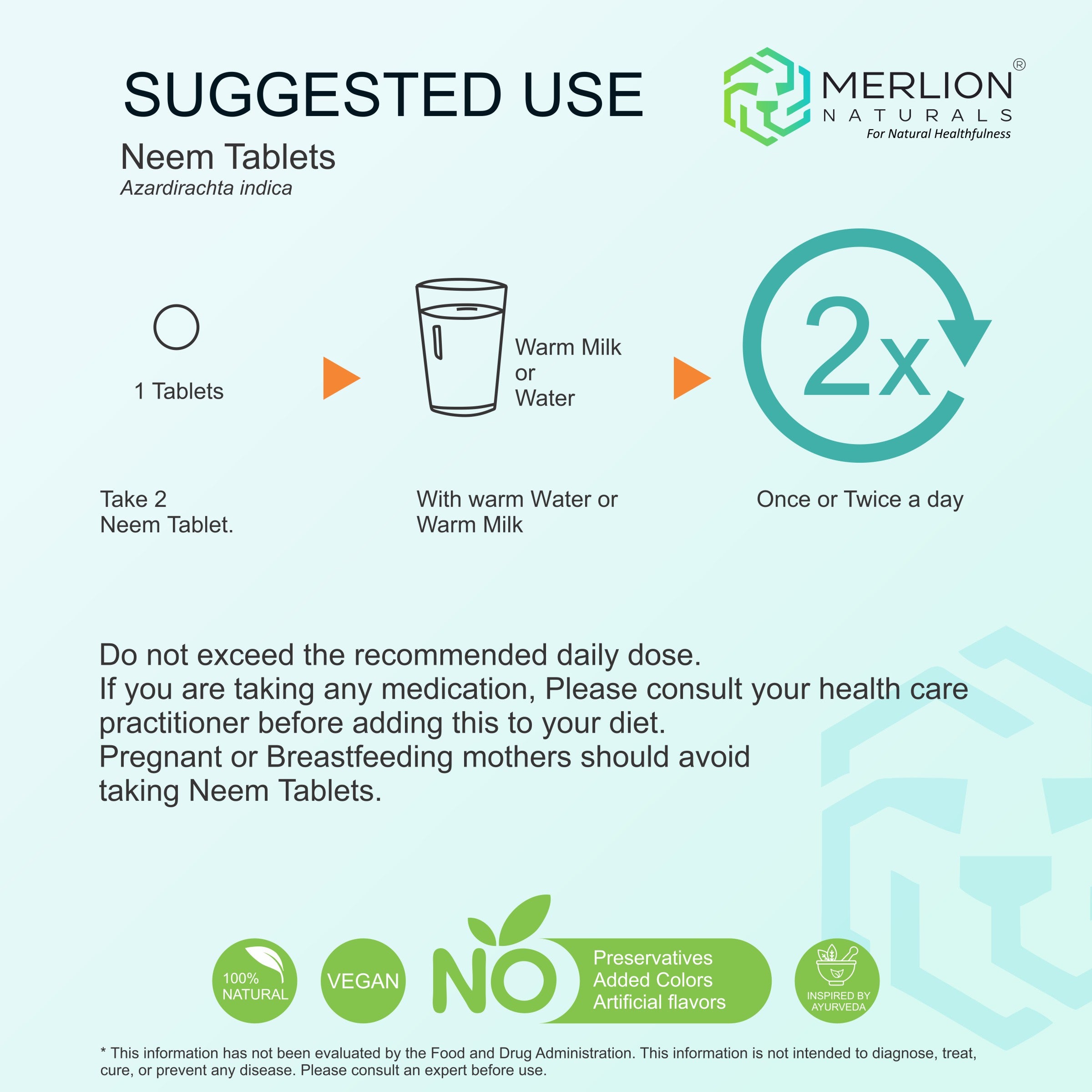 Neem Extract Tablets | Azardirachta indica | 500mg