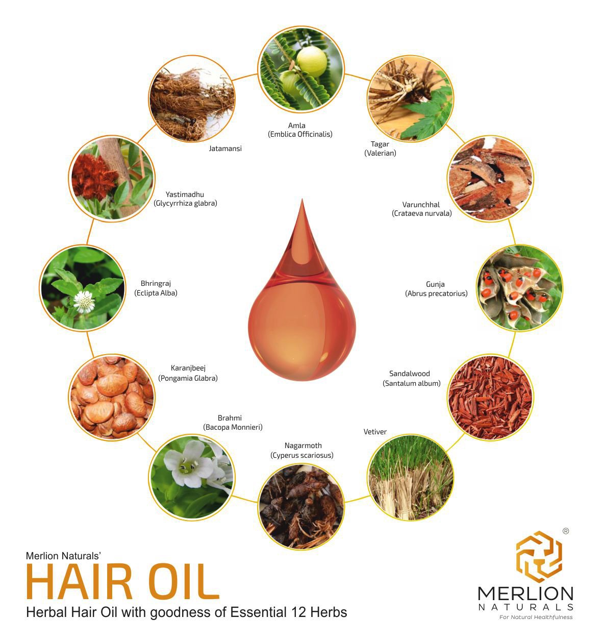 Herbal Hair Oil with 12 Essential Herbs 200ml